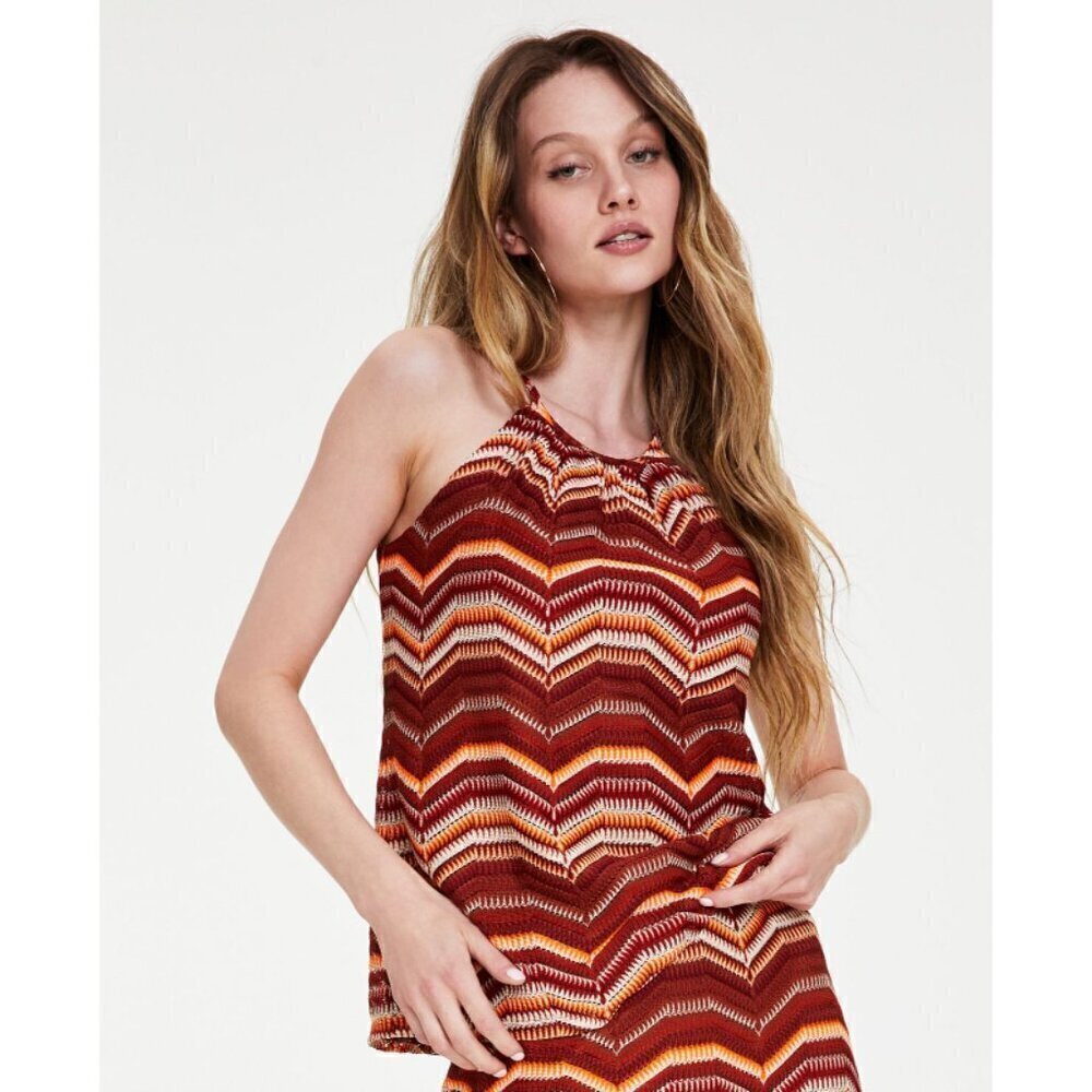 BAR III Women's Crochet Chevron Print Tank NWT